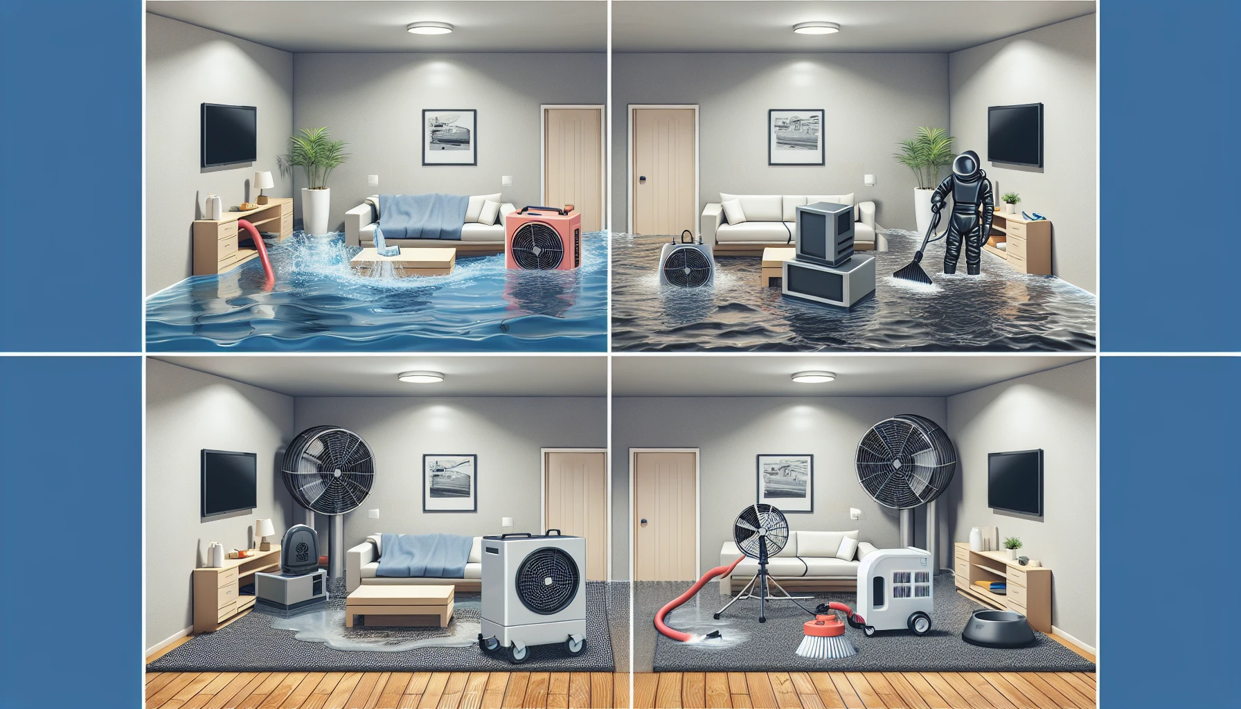 Water damage restoration process