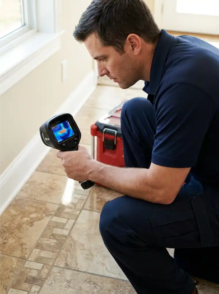 Slab Leak Water Damage Cleanup