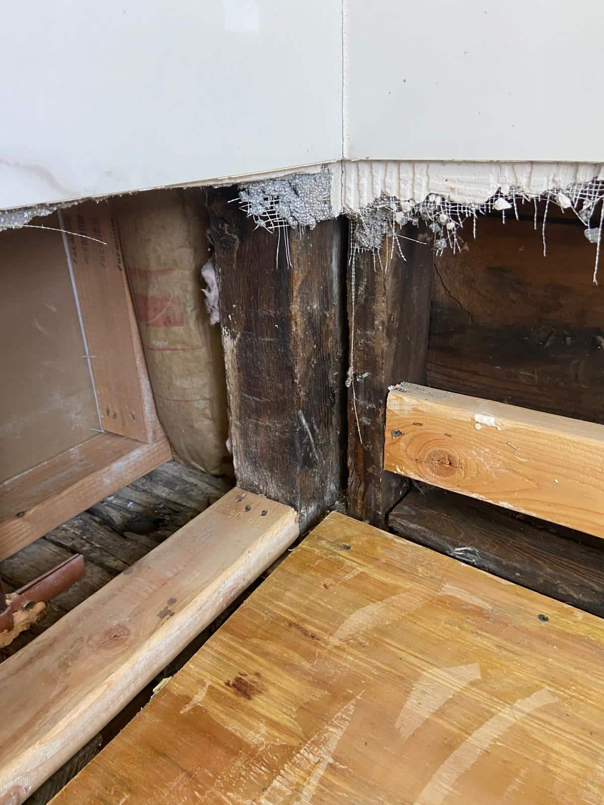 Containment barrier and negative air machine installed before mold removal begins